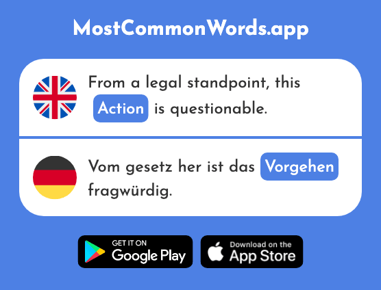Action, approach - Vorgehen (The 2937th Most Common German Word)