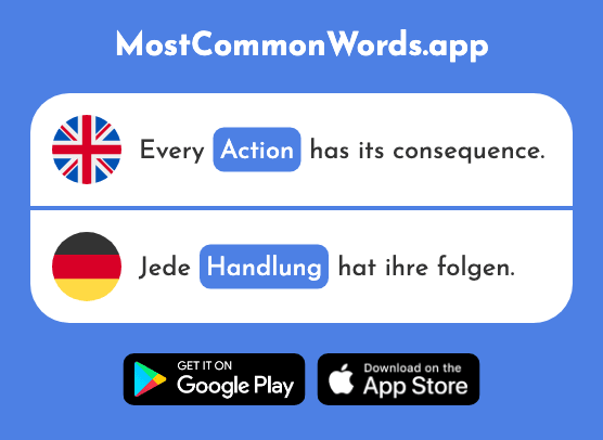 Action, plot - Handlung (The 2191st Most Common German Word)