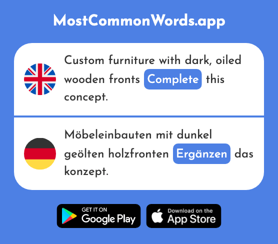 Add, complete - Ergänzen (The 1882nd Most Common German Word)