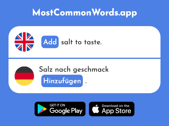 Add - Hinzufügen (The 2425th Most Common German Word)