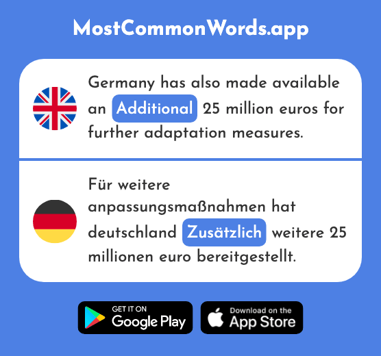 Additional - Zusätzlich (The 583rd Most Common German Word)