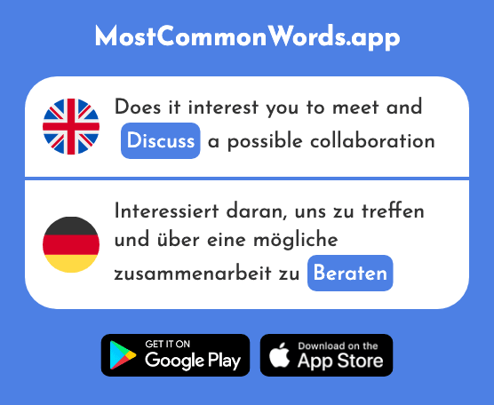 Advise, discuss - Beraten (The 2701st Most Common German Word)