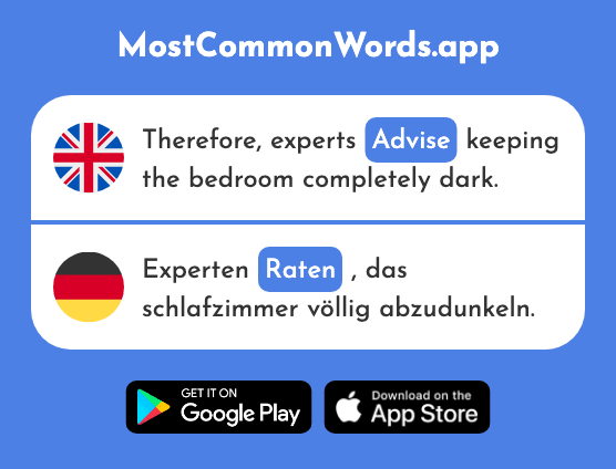 Advise, guess - Raten (The 2409th Most Common German Word)