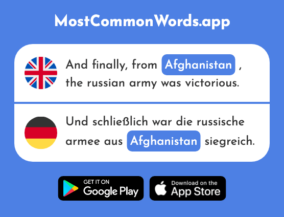 Afghanistan - Afghanistan (The 2007th Most Common German Word)