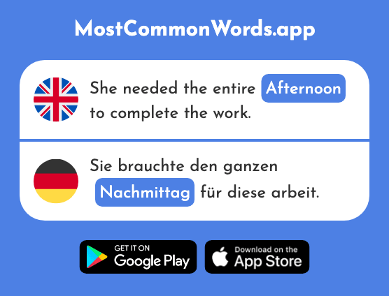 Afternoon - Nachmittag (The 1464th Most Common German Word)