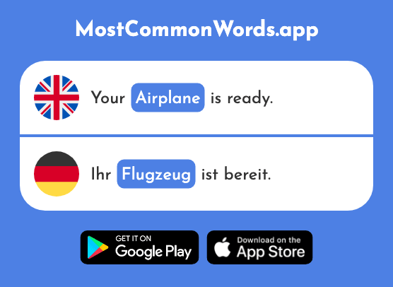 Airplane - Flugzeug (The 1776th Most Common German Word)