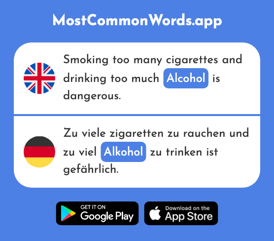 Alcohol - Alkohol (The 1514th Most Common German Word)