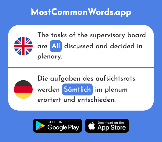 All - Sämtlich (The 1764th Most Common German Word)