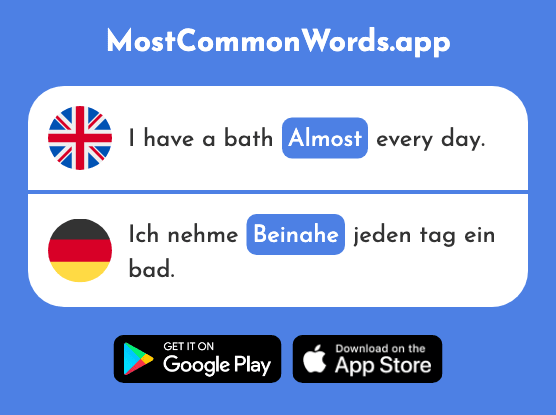 Almost, nearly - Beinahe (The 1706th Most Common German Word)