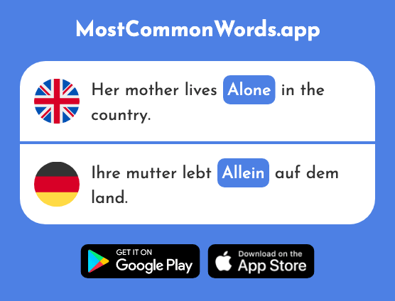 Alone - Allein, alleine (The 267th Most Common German Word)