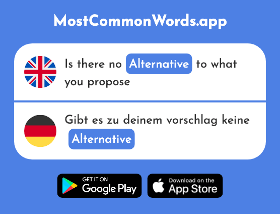 Alternative - Alternative (The 1688th Most Common German Word)