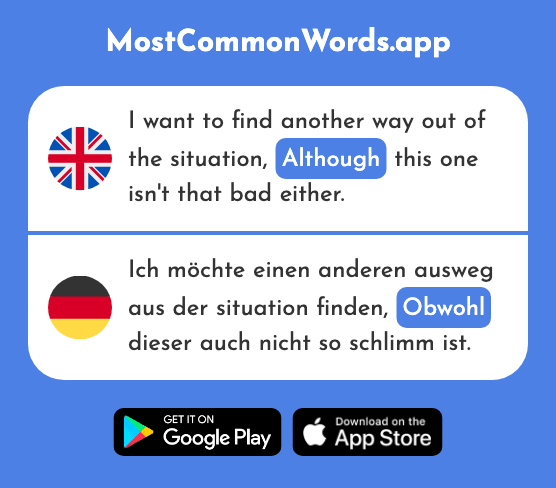 Although - Obwohl (The 390th Most Common German Word)