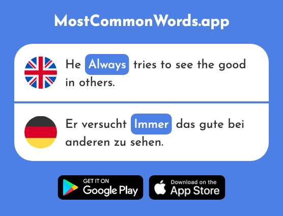 Always - Immer (The 64th Most Common German Word)