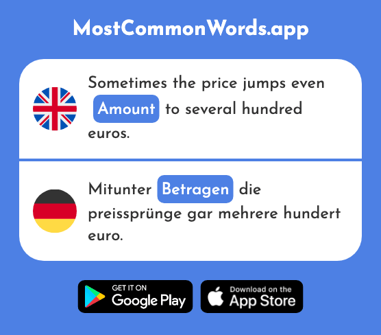 Amount - Betragen (The 858th Most Common German Word)