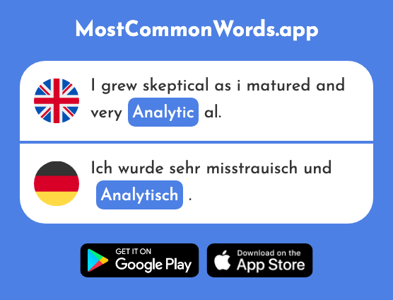 Analytic - Analytisch (The 2986th Most Common German Word)
