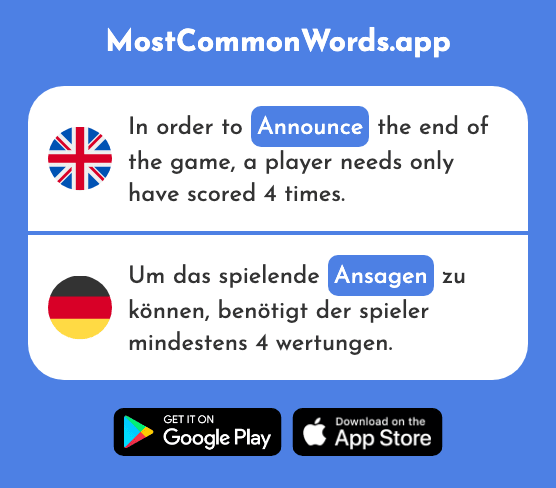 Announce - Ansagen (The 2888th Most Common German Word)