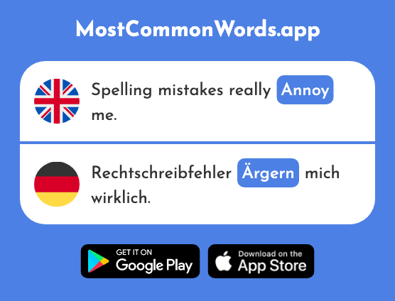 Annoy - Ärgern (The 2841st Most Common German Word)