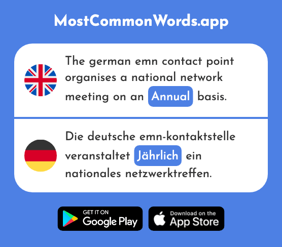 Annual - Jährlich (The 1707th Most Common German Word)