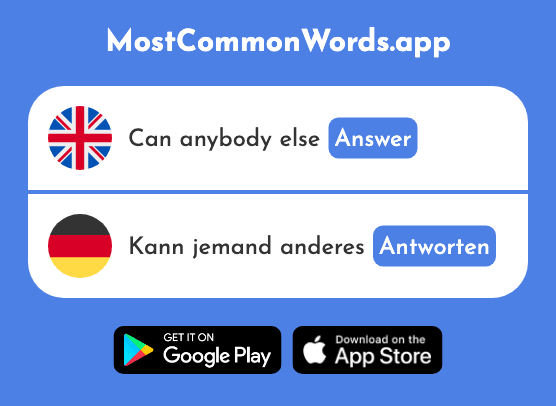 Answer - Antworten (The 826th Most Common German Word)