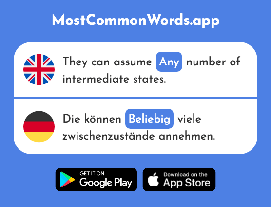 Any, as you like - Beliebig (The 2259th Most Common German Word)