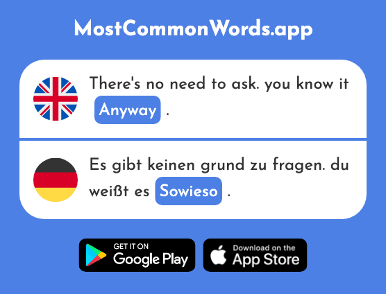 Anyway - Sowieso (The 1547th Most Common German Word)