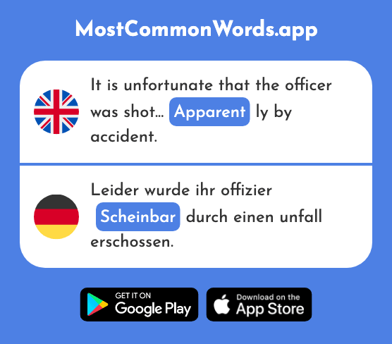 Apparent - Scheinbar (The 2538th Most Common German Word)