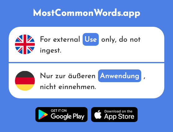 Application, use - Anwendung (The 1258th Most Common German Word)