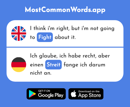 Argument, fight - Streit (The 1809th Most Common German Word)