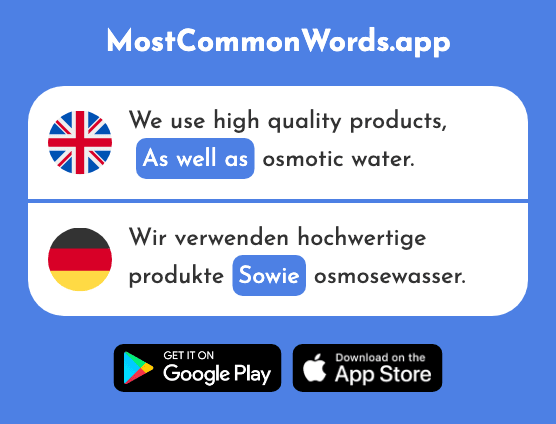 As well as, as soon as, plus - Sowie (The 281st Most Common German Word)