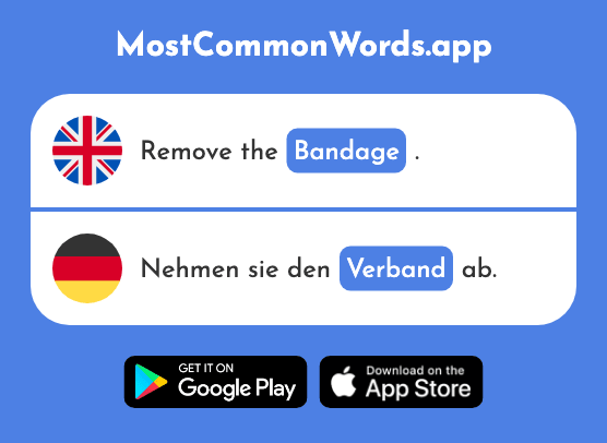 Association, bandage - Verband (The 1711th Most Common German Word)