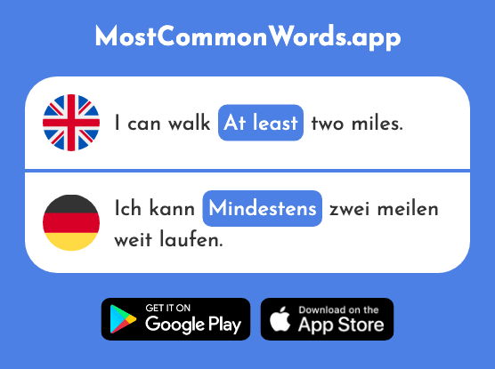 At least - Mindestens (The 604th Most Common German Word)