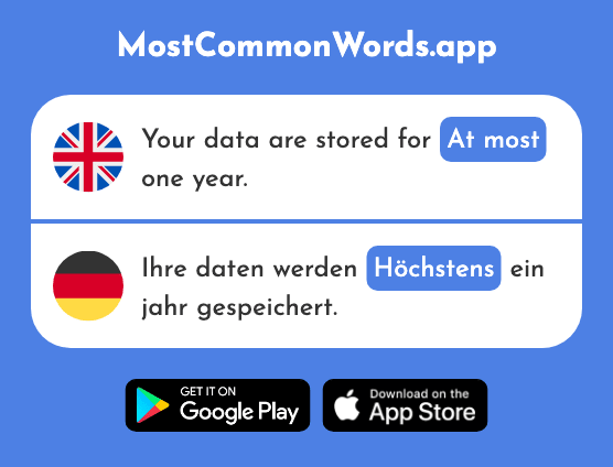 At most - Höchstens (The 2362nd Most Common German Word)