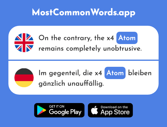 Atom - Atom (The 900th Most Common German Word)