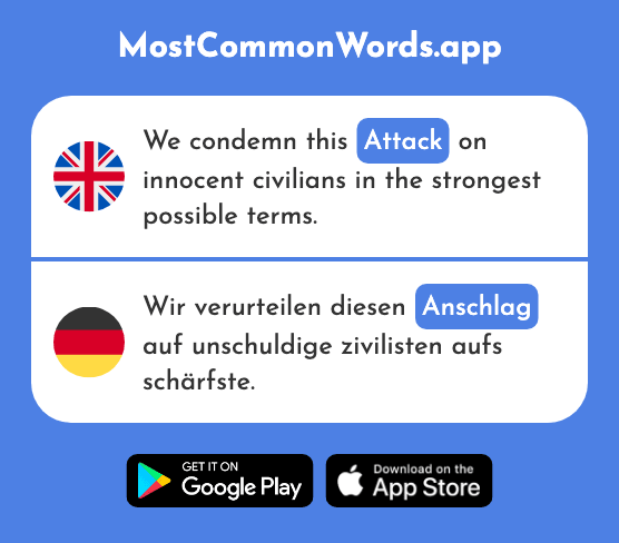 Attack - Anschlag (The 1363rd Most Common German Word)