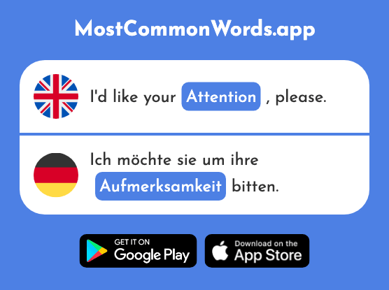 Attention - Aufmerksamkeit (The 1753rd Most Common German Word)