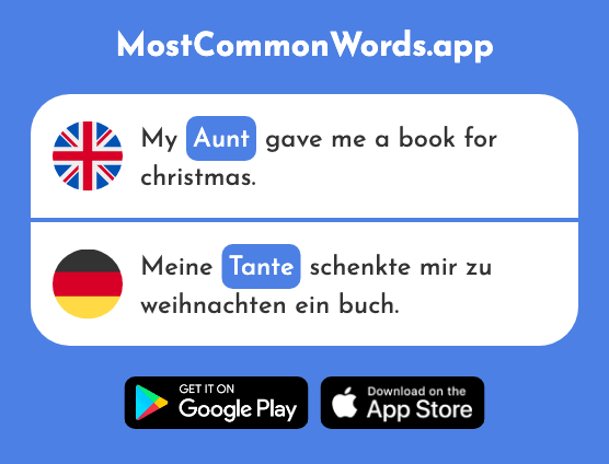 Aunt - Tante (The 1826th Most Common German Word)