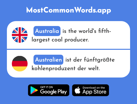 Australia - Australien (The 2786th Most Common German Word)