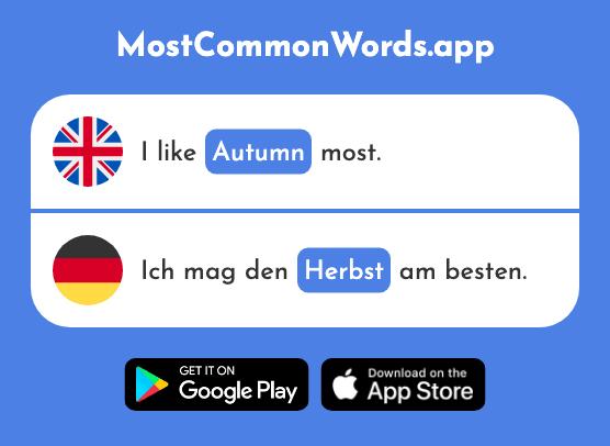 Autumn - Herbst (The 1596th Most Common German Word)