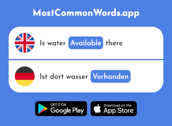 Available, existing - Vorhanden (The 1009th Most Common German Word)