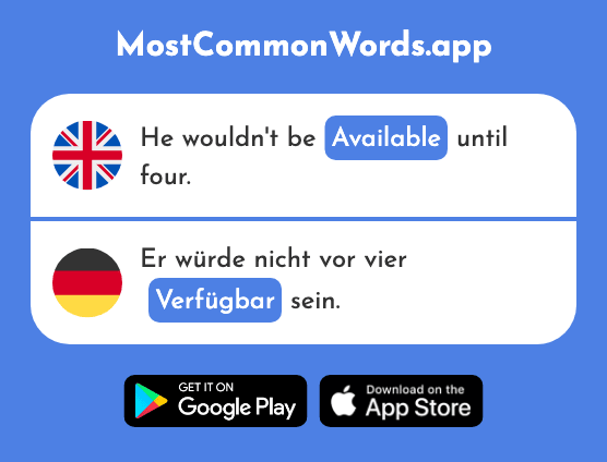 Available - Verfügbar (The 2544th Most Common German Word)