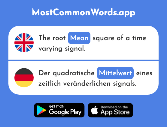 Average, mean - Mittelwert (The 2421st Most Common German Word)