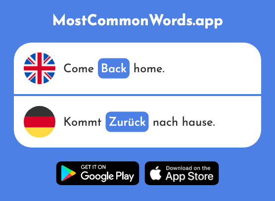Back - Zurück (The 1683rd Most Common German Word)