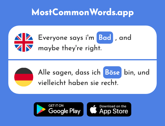 Bad, mad - Böse (The 1229th Most Common German Word)