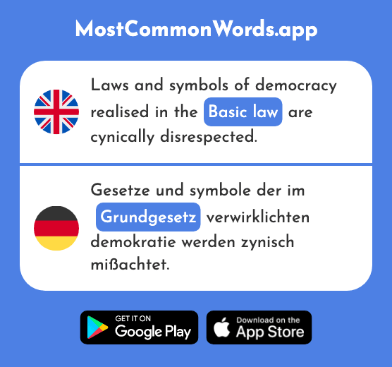 Basic law - Grundgesetz (The 2696th Most Common German Word)