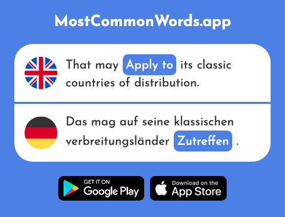 Be correct, apply to - Zutreffen (The 1852nd Most Common German Word)