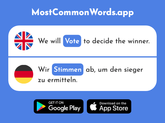 Be correct, vote, tune - Stimmen (The 490th Most Common German Word)