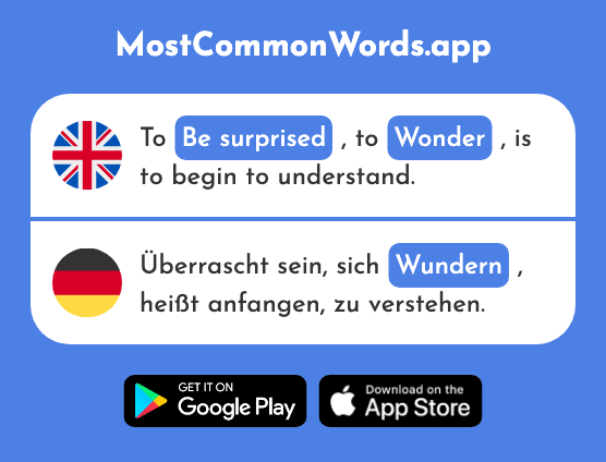 Be surprised, wonder - Wundern (The 2118th Most Common German Word)