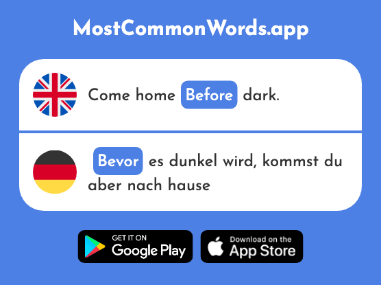 Before - Bevor (The 537th Most Common German Word)