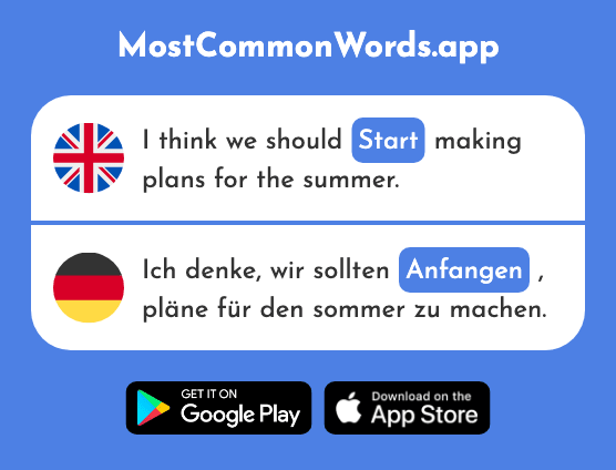 Begin, start - Anfangen (The 497th Most Common German Word)