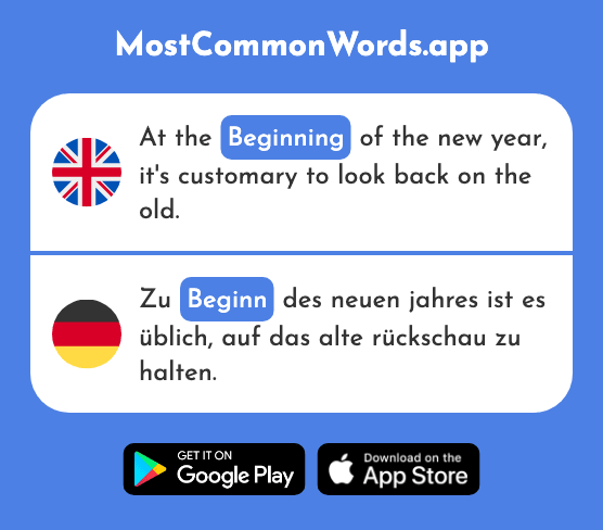 Beginning - Beginn (The 845th Most Common German Word)